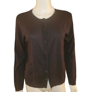 Talbots sweater with embellishments S Black